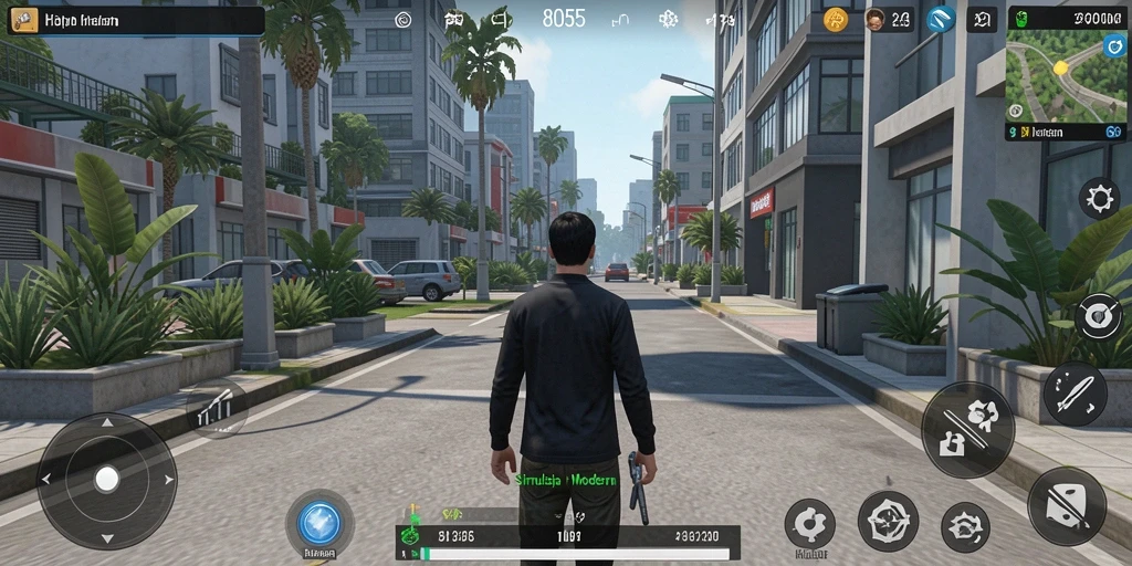 Tampilan gameplay menarik dari 8055 dalam simulasi interaktif.