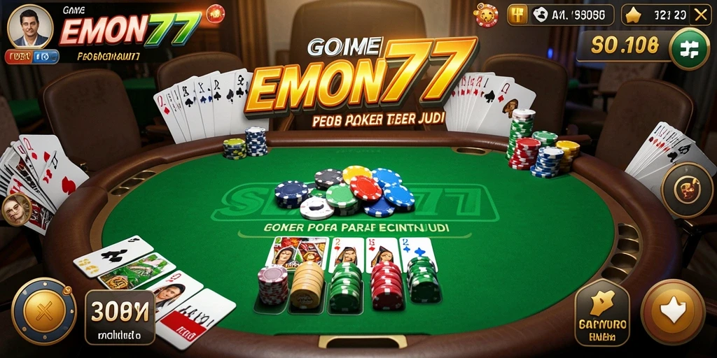 Screenshot EMON777 menampilkan pengalaman bermain poker yang seru dan interaktif.