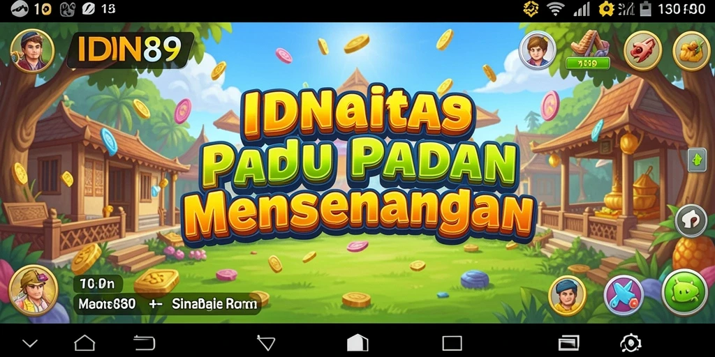 Tampilan gameplay menarik dari IDN89 dengan elemen-elemen penuh warna.