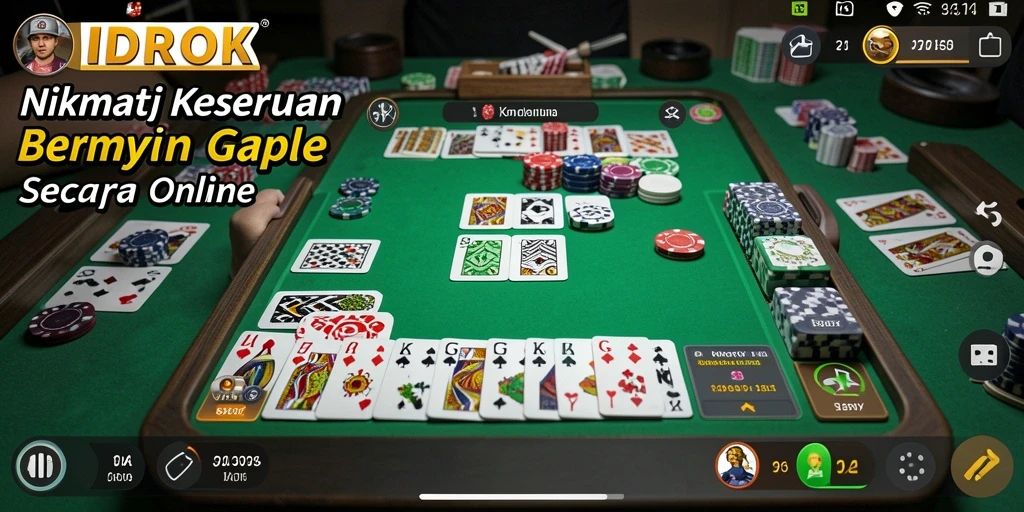 Tampilan gameplay seru IDROK menampilkan aksi seru permainan Gaple.