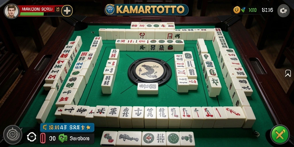 Tampilan gameplay menarik dari KAMARTOTO saat bermain Mahjong.