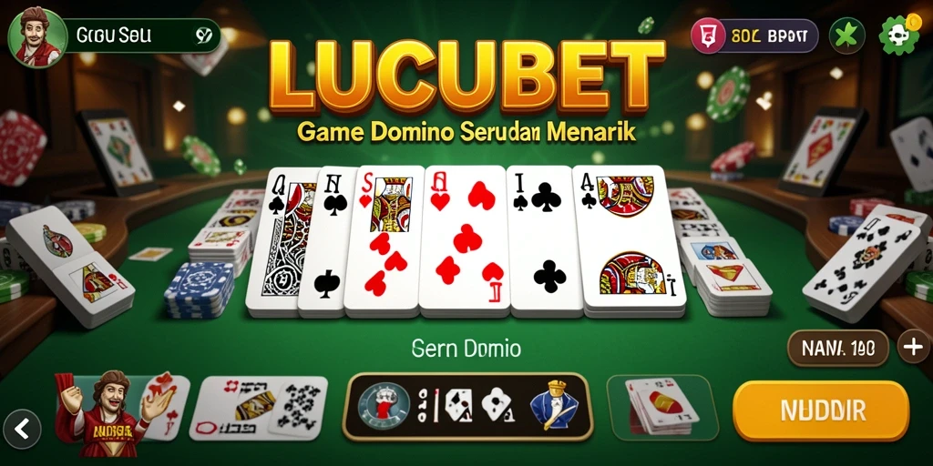 Tampilan aksi seru dalam permainan Domino di LUCUBET.