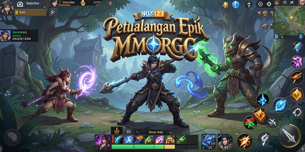 Tampilan gameplay menarik dari NOX123 di dunia MMORPG.