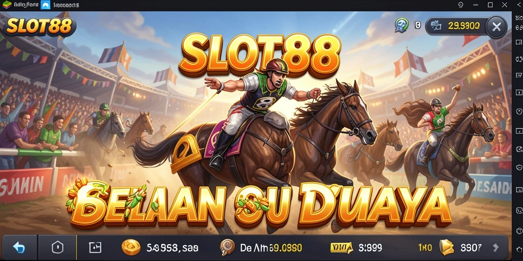 Screenshot SLOT88 menampilkan aksi balapan seru dengan kendaraan cepat.