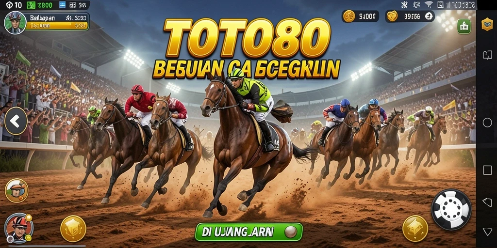 Screenshot gameplay TOTO80 menampilkan balapan penuh aksi dan kendaraan kencang.